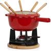Mahlzeit Set per fonduta in ghisa 6 Persone | 2 Litri | Fondueset 13 Pezzi con bruciatore e forchette | Fonduta Set, Fonduta di Formaggio Set, Fonduta di Carne Set
