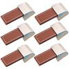 FBShop(TM) 6 pomelli per mobili da cucina, in metallo e pelle, per cassetto, armadio, credenza, Marrone, single hole