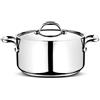 Lagostina Accademia Lagofusion Casseruola Fonda con 2 Maniglie e Coperchio, Acciaio Inossidabile, Argento, 22 cm