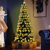 Bakaji Albero di Natale Luminoso Altezza 150 cm con 185 Luci Bianco Caldo Decorazioni Natalizie da Esterno e Interno Addobbi Natalizi Design Moderno Elegante Base a Croce