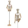 ZWDMAER Femminile abito forma manichino Torso, altezza regolabile 120-190cm, abbigliamento display modello corpo stand con testa, braccia in legno e base per cucire vestiti