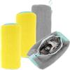 Beenle-Icey 4 Pezzi Sacchetti per Scarpe e Lavanderia - Borsa per Lavatrice Con Cerniera, Riutilizzabile Rete per Lavaggio, Protegge Dai Danni (2 Grigi + 2 Gialli)