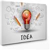 ConKrea Quadro su Tela Canvas - INTELAIATO - Pronto da Appendere - Idea Lampadina - Motivazionale Marketing Infografica - 30x40cm - Senza Cornice - (cod.3502)