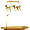 NatureMan Portacandele Girevole con Vassoio, Portacandele Dorato, Portacandele Rotante in Metallo per Centrotavola, Ideale per la Festa di San Valentino, Decorazione per Feste di Natale o Regalo (Giostra)