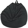 FANSU Copertura per Poltrona Sacco Puff Poltrona Senza Riempimento, Poltrona a Sacco Pigro Poltrona, Velluto a Coste Pouf Poltrona per Adulti e Bambini (100x120cm,Nero)