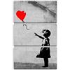 Printed Paintings Stampa su Tela 3 parti (80x120cm): Banksy - Bambina con Palloncino (Girl with Balloon)