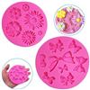 FineGood 2 Pezzi Decorativo stampi in Silicone, a Forma di Fiore di crisantemo e Papillon, Cioccolato Fondente Argilla Sugar Craft Sapone Decorazione stampi Torta di Cottura DIY Tool - Rosa