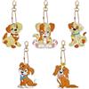Fyihoxi 5 Pezzi Diamond Painting Portachiavi, Pittura Diamante Bambini Cane, 5D Portachiavi Diamond Painting Animali, 5D Diamond Art Painting Keychain per Bambini Principianti Adulti