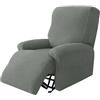 WWQQKJ Copridivano Relax Reclinabile Elasticizzato 2 Posti, Copripoltrona Relax Reclinabile Universale con Tasche, 6-Pezzi Fodera per Poltrona Lavabile(Dark Gray,1 Posto)