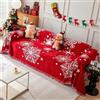 Surwin Grande Telo Copridivano, Stampa Natalizia Copridivano con Frangia, Antimacchia Universale Telo Arredo Divano per Sedie, Divani, Letto, Poltrona (Natale rosso A,180x150cm)