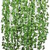 DearHouse Ghirlanda da appendere con foglie di edera artificiali, 2,4 m, 12 fili, fiori finti per casa, cucina, giardino, ufficio, matrimonio, decorazione da parete, verde