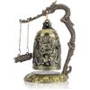 HERCHR Campana del Drago Vintage, Campana di Blocco del Drago scolpita in Bronzo Piccola Campana del Drago Feng Shui Decor Desktop da Collezione