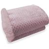 Home Tresor Coperta Plaid in Pile Sherpa Invernale Calda, Morbida con Doppio Strato Agnellato, Coperta Flanellata in Microfibra, 440 gr/mq (Rosa, Singolo cm.160x200)