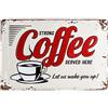 Nostalgic-Art Targa Vintage USA - Strong Coffee Served Here - Idea Regalo per Amanti delle cene, in Metallo, Design Retro per Decorazione, 20 x 30 cm