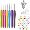 JCUGSBS Set di Uncinetti,Crochet 7 Pezzi Uncinetto Set Morbida 2,0 mm-6,0 mm Kit Uncinetto 16 Accessori Set Uncinetti Ergonomici per Principianti DIY Cappelli Giocattoli Ragazze