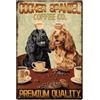 GLOBLELAND Targa in metallo con motivo cane, motivo caffè 12x8 Pollici Cocker Spaniel Coffee Co., vintage, per cucina, caffè, soggiorno, camera degli amanti dei cani, caffetteria