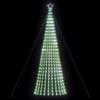 IKAYAA Albero di Natale Luminoso da Esterno 8 Giochi di Luce Struttura in Metallo Puntale a Stella Decorazioni Natalizie Interno Esterno -Bianco freddo-403 cm