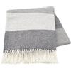 Baroni Home Plaid in Misto Lana Cotone Righe Grigie e Dettaglio a Spiga di Pesce, Plaid Divano, Coperta Made in Italy 130x170 cm
