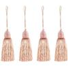 Fenghuangwu Ciondoli con nappe per chiavi in poliestere con anello, accessori artigianali fai da te per decorazione casa e mobili, 4 pezzi (rosa)
