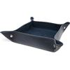 FAST WORLD SHOPPING - Svuotatasche in Vera Pelle Made in Italy, Organizer da Tavolo Design Moderno, Vassoio Portaoggetti Elegante per Scrivania Comodino o Mobile Ingresso Casa Ufficio (Blu Scuro)
