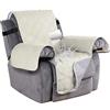WJHDWYD Copripoltrona Relax Reclinabile Impermeabile Copridivano Reclinabile, Copertura Salvadivano per Poltrona Antiscivolo Antivegetativa per Protezione Divano(Beige,1 posti)