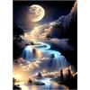 Doafoce 5D Diamond Painting Paesaggio, Kit per Diamond Painting Adulti, Pittura Diamante Fai da Te, Cascata lunare Diamond Painting Kit Completo per Casa e Pareti 30x40cm