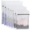 AJOXEL sacchetti lavatrice biancheria, 7-Set sacchetto rete lavatrice sacchi salvabucato con Cerniera bucato in rete proteggi reggiseno per lavatrici, per indumenti, Camicetta, Maglieria