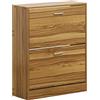 Brigros WeHome - Scarpiera salvaspazio disponibile in diversi modelli e colori con ante a doppio ripiano, scarpiera legno, porta scarpe salvaspazio, scarpiera componibile (Legno Naturale, 2 Ante)