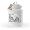 Gicos, Biscottiera Barattolo per Biscotti 15x15x24 cm Muffin Dolci in Ceramica Bianca con Scritte