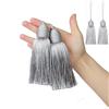 Fenghuangwu Nappe portachiavi in poliestere con anello, accessori artigianali fai da te per la casa e la decorazione di mobili, 4 pezzi (argento)