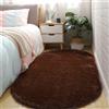 Treer Tappeto Ovale Salotto Moderno Pelo Corto Lavabile Morbido Tappeti per Soggiorno Tappeti per Interni Morbidi Tappeti, per Divano Camera da Letto Home Decor (Marrone,80x160cm)