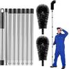 Zillary 320 cm Bastone Telescopico Per Pulizia, Pulisci Grondaie Da Terra, Strumento Di Pulizia Per Grondaie Con Asta Telescopica Estensibile, Per La Pulizia Di Foglie, Sporco, Finestre e Scarichi (Nero)