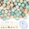 EUES 100 pezzi di perline di amazzonite naturale da 8 mm per braccialetti, set di perline di pietre preziose per creare braccialetti fai da te, set di perline di vetro da infilare per collane