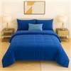 Masters House Biancheria per la Casa Master House Trapunta Piumone Matrimoniale Singola Piazza 1/2 in Morbido e Caldo Velluto per Camera da Letto Elegante e Confortevole (Blu cobalto, Piazza & Mezza 220x260cm)