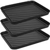 ZEONHEI Set di 3 vaschette per scarpe, 40 x 30 x 3 cm, in plastica con bordo rialzato, per interni ed esterni, colore nero