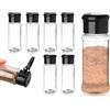 Emezddo 6 pezzi shaker per spezie,barattoli per spezie in plastica,barattoli per spezie vuoti,contenitore per spezie trasparente,contenitore per barattoli per spezie con coperchio(100 ml)