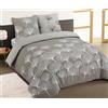Vision - Biancheria da letto reversibile, flanella, ginko, copripiumino 240 x 220 cm, con 2 federe, 65 x 65 cm, 100% flanella di cotone