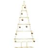vidaXL Albero di Natale in metallo con supporto Oro 148 cm