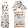 SPOTTED DOG GIFT COMPANY - Set di strofinaccio da cucina, grembiule e guanto da forno doppio - con gatti - resistenti al caldo - idee regalo per uomo, donna e amanti degli animali - in cotone
