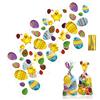 LIHAO 100 Pezzi Sacchetti Regalo di Pasqua in Cellophane, Sacchetti Trasparenti per Confezioni Alimenti Biscotti