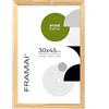 FRAMAI Cornice portafoto 30 x 45 cm, in legno naturale, cornice in vero legno, cornice con plexiglass infrangibile, gancio e supporto