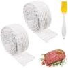 XoeLLe Rete per Arrosti, 2 Rotoli Rete Elastica da Forno Rete da Cucina per Carne per Arrosti Rete di Carne Insaccati Salumi Rotolo Cottura e Cottura per Conservare Cucina 300 cm Rete di Carne