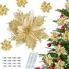 Guidre 20 Pezzi Fiori per Albero di Natale con Clip, Artificiali Natale Addobbi per Albero di Natale Ornamenti, Fiori Artificiali Natalizi, Fiori Finti per Decorazioni Ghirlanda Tenda