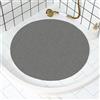 AMOMYDOG Tappeto per Doccia Rotondo, 60cm Tappetino Doccia Antiscivolo Antimuffa Antibatterico in Luffa, Tappeto Bagno Morbido PVC Tappetino Vasca per Bagno e Aree Umide (Grigio)