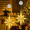 OUILA Luci Natalizie, Luci Finestra Natale Betlemme Stella 3 Modalità con Ventose e Timer Luci Decorative Natalizie Luci Natalizie a Batteria, Decorazioni Natale Finestre Interni (Bianco caldo)