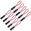 ZARRS Fissatore di chiusura a cerniera, 50 confezioni con zip puller cordino tiretto estensione per zaino cartelline abbigliamento sportivo nylon rosso