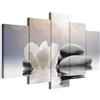 murando - Quadro Fiori Pietra 100x50 cm 5 Pezzi Stampa su tela XXL Immagini Moderni Murale Fotografia Grafica Decorazione da parete Quadri Componibili Zen b-B-0267-b-m