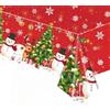 COSORO Tovaglia Plastica Rettangolare per Natale,137 * 274cm Tovaglia Antimacchia Impermeabile Grande Tovaglie per Festa Rosso Renne,Decorazione Desktop per Festa di Natale Interni Esterni Giardino