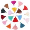 Qiantull 100 pezzi, 3 cm, multicolore, mini nappe, in cotone, con nappe, per il fai da te, orecchini, borse, accessori fai da te
