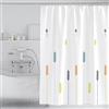 Lkw Ogechi Tenda Doccia Bianca Antimuffa a Grano, 300x200 CM, Tende Doccia Tessuto di Poliestere Impermeabile a Grano, Tende Doccia Bianca Orlo Ponderato, Tenda Bagno per Camera Umida